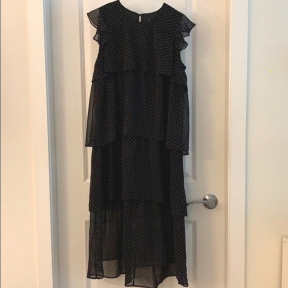 Who What Wear Tiered Polkadot Dress - Picture 1 of 6